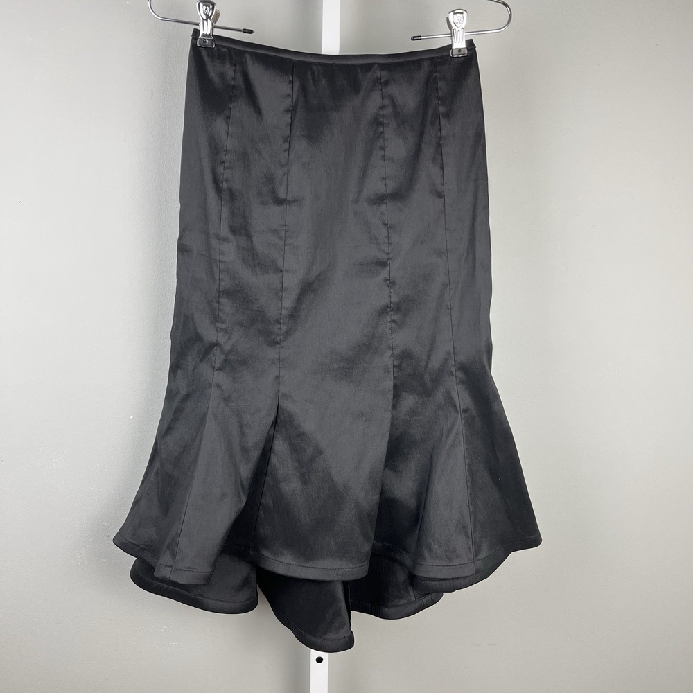 Tadashi Shoji Black Flared Midi Skirt